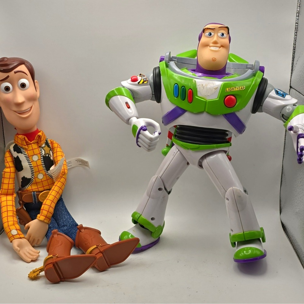 Thinkway Toys Disney Toy Story Woody Doll & Buzz Lightyear Figure Lot